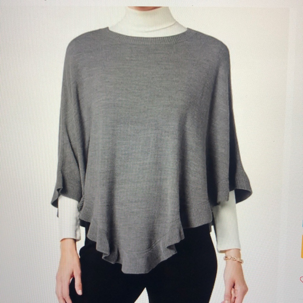 Karen Scott ruffled poncho - Picture 1 of 6